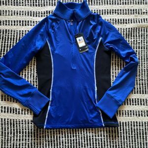 Under Armour Size Small Blue & Black Athletic half zip Jacket Womens NWT